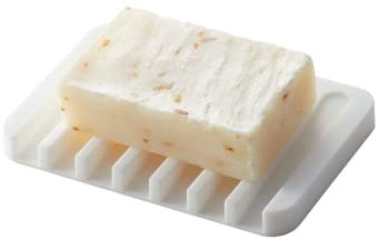 YAMAZAKI Self-Draining Soap Tray Bandeja de jabón, Silicona, Blanco, Talla única