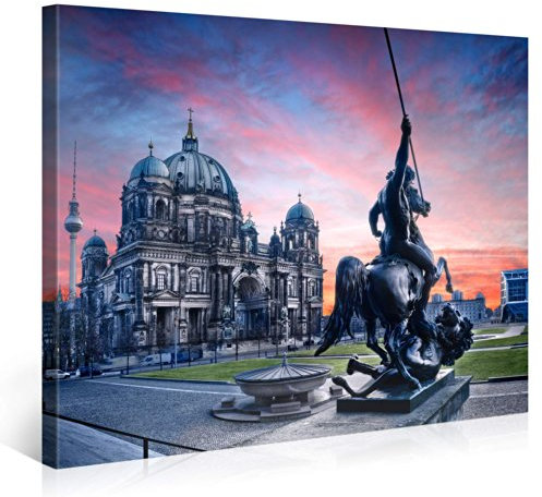 Premium Kunstdruck Wand-Bild - Berlin Cathedral - 100x75cm - XXL Leinwand-Druck in deutscher Marken-Qualität – Leinwand-Bilder auf Holz-Keilrahmen als moderne Wohnzimmer-Deko