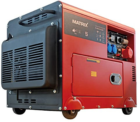 Matrix Notstromaggregat Stromerzeuger Stromaggregat Stromgenerator Diesel 400V silent leise AVR | PG 6000-D-silent | 5000 Watt | 1x400V und 2x230V und 1x12V | E-Start | 7,5PS | 418ccm |148kg