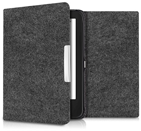 kwmobile Hülle kompatibel mit Tolino Shine 2 HD - Filz Stoff eReader Schutzhülle Cover Case - Dunkelgrau