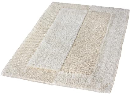 Kleine Wolke Badteppich Havanna Natur 70 x 120 cm | OEKO-TEX zertifiziert, für Fußbodenheizung, bei 60° C waschbar, 100% Baumwolle