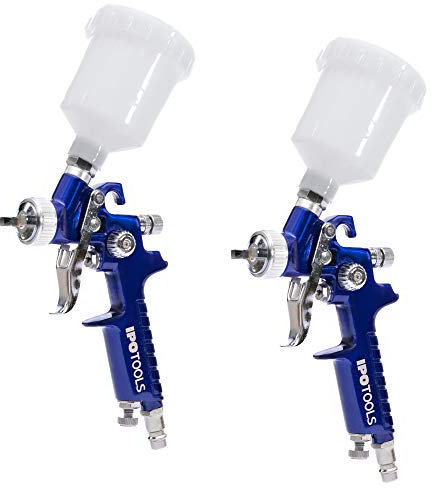 2 X MINI Pistola per verniciare a spruzzo, Pistole a spruzzo per verniciare, Verniciatura pistola 0,8 mm & 1,0 mm ugello anti-corrosione
