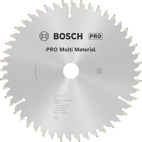 Bosch Professional Zubehör 2608640507 Kreissägeblatt Multi Material 180 x 30/20 x 2,4 mm, 48, Grau, Ø 180 mm