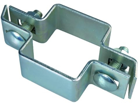 Alberts 680206 Abrazadera Central para Poste Cuadrado, Galvanizada en Caliente, para Postes 60 x 40 mm