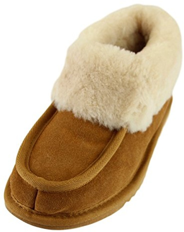 Ladies Sheepskin Slipper Boot - Chestnut (8)
