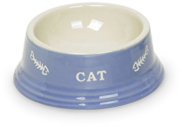 Nobby Katzen Keramiknapf CAT, hellblau/beige Ø14 x 4,8 cm, 1 Stück