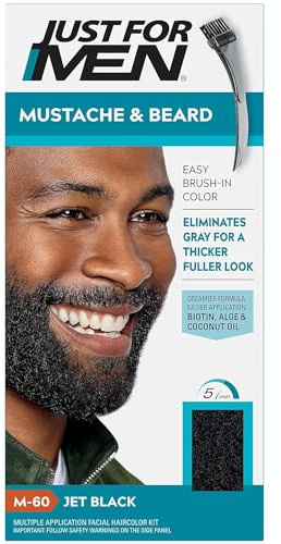 JUST FOR MEN Color Gel Mustache, Beard & Sideburns 115 Jet Black 1 Each (Pack of 12)