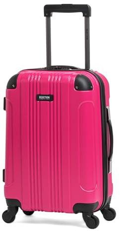 Kenneth Cole REACTION Out of Bounds Lightweight Hardshell 4-Wheel Spinner Luggage, Magenta, 20-Inch Carry On