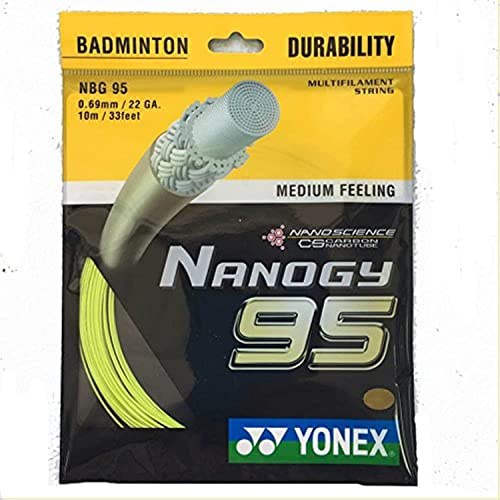 Yonex Nanogy 95 - Corde da badminton, 10 m, colore: Giallo acceso