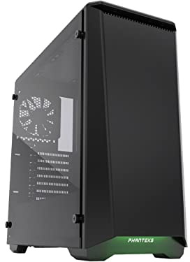 Phanteks PH-EC416PTG_BK Eclipse P400 Steel ATX Mid Tower Case Satin Black, Tempered Glass Edition Cases
