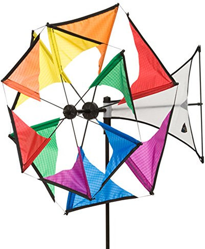 HQ Design Windspiration - Windmill, UV-beständige und wetterfeste Windspiel Deko für Garten, Terrasse und Balkon, Windrad inkl. Standstab (Mini Duett)