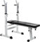 ScSPORTS® Hantelbank - Klappbar, mit Ablage, Dip Station, Verstellbar, bis 100 kg belastbar, Gepolstert, Stabil, Weiß - Multifunktion Schrägbank, Flachbank, Trainingsbank, Fitnessbank für Zuhause