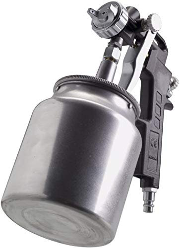FERM Farbspritzpistole mit Oberbecher – Pneumatisch - 750 cc – Max. 6 bar – Einstellbare Sprühleistung