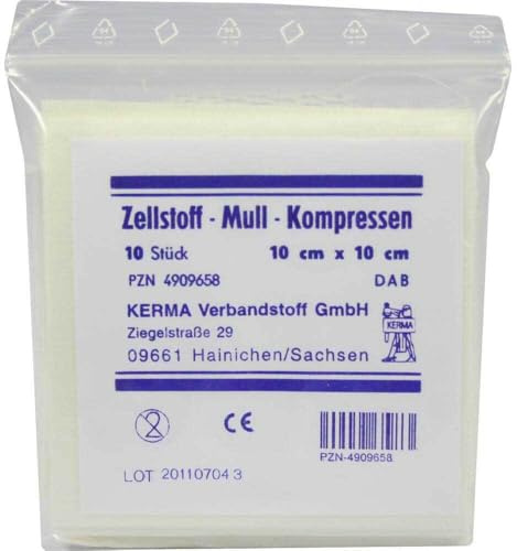 ZELLSTOFF MULLKOMPRESSEN 10x10 cm unsteril 10 St