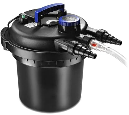 Flexzion Bio Pressure Pond Filter, 13W UV-C, 2,380 GPH, 800-1,600 Gal