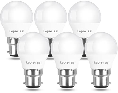 Lepro Bayonet Light Bulbs, 40W Equivalent, Warm White 2700K, 4.9W 470lm B22 LED Bulb, G45 Golf Ball Energy Saving Lightbulbs, 180° Wide Beam, Non-dimmable, Pack of 6