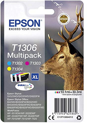 Epson 235M237 Original T1306 Tinte Hirsch (BX320FWSX620FWBX/SX525WDBX625FWDBX305FWB42WDBX925FWDBX635FWDBX535WDSX435/440WBX630FWSX235WWF701575157525301035203540) Multipack3-farbig
