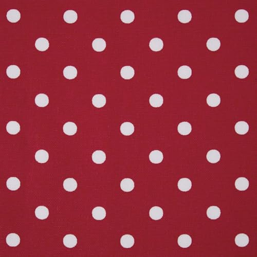 Homescapes Stoff Meterware Polka Dots rot aus 100% Reiner Baumwolle, Breite 150 cm, bedruckter Baumwollstoff, dekorativ, pflegeleicht und robust