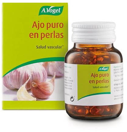 A.Vogel Ajo Puro en Perlas | Apoya Salud Vascular y Microcirculación | Extracto Natural de Allium Sativum | Ajo y Vitamina E | Ingredientes Activos Frescos | 120 perlas
