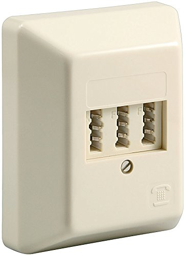 3er Set TAE Aufputzdose NFF - beige für Zwei Telefone und eine Nebenstelle