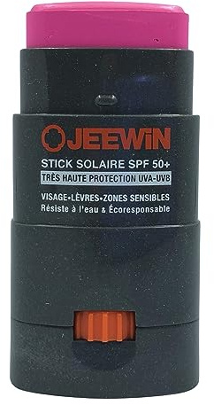 JEEWIN Stick Protecteur Solaire SPF50+ Visage et Lèvres waterproof 12 g (ROSE)
