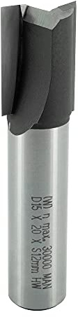 ENT 10540 Nutfräser HW, Schaft (S) 12 mm, Durchmesser (D) 15 mm, NL 20 mm, SL 40 mm, GL 60 mm