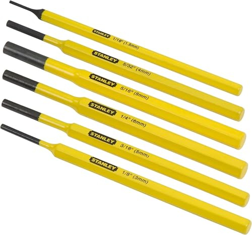 STANLEY 6 Piece Steel Punch Kit, 4-18-0226
