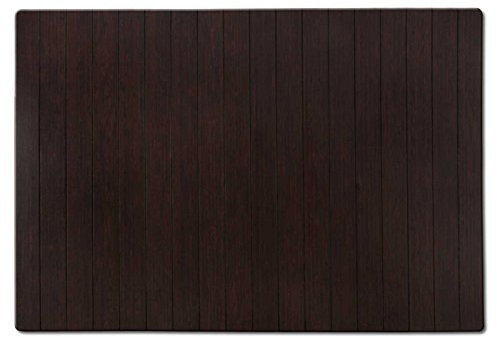 Casa Pura® - Tappeto da bagno/ sauna in bambù, 60 x 90 cm, base antiscivolo, bambù, marrone scuro, 60 x 90 cm