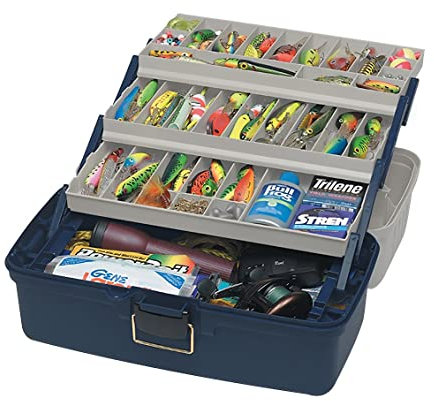 Plano Große Angelbox mit 3 Ablagen, Premium-Geräteaufbewahrung, mehrfarbig, Einheitsgröße (613306)