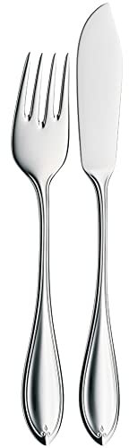 WMF Premiere Fischbesteck 2 teilig, Fischset für 1 Person, Fischgabel, Fischmesser, Cromargan Protect Edelstahl poliert, kratzbeständig