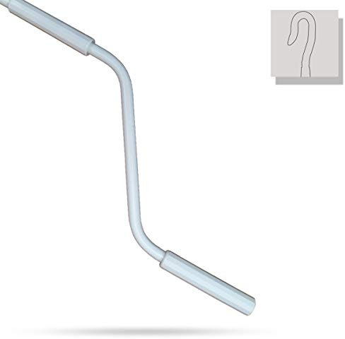 markiso Markisenkurbel 140 cm Weiß – Kurbel für Markise mit Fleischerhaken – Kurbelgestänge Pulverbeschichtet, Rostfrei, Ergonomische Griffe, Freilaufend für Leichte Bedienung