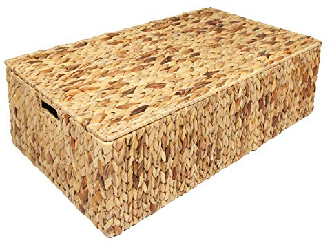 woodluv Water Hyacinth Under Bed Storage Box Chest Basket -Extra Large