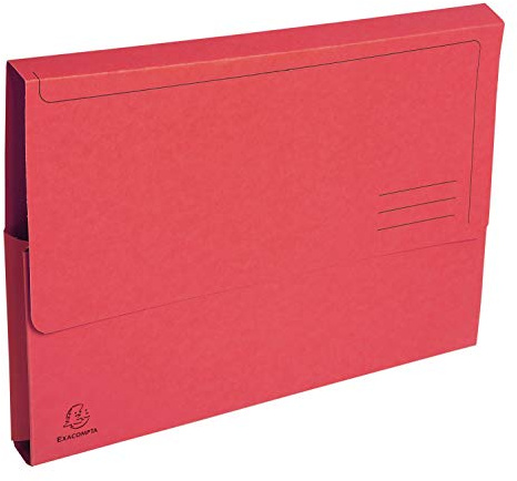 Exacompta 47675E 50er Pack Recycling-Aktenmappen Forever mit Verschlußklappe für DIN A4 Blauer Engel Sammelmappe Dokumentenmappe Einschlagmappe rot