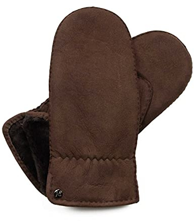 Hand Gewand by Weikert Lammfell-Fäustlinge aus spanischem Merino Lammfell, extra weich, handgenäht, Damen, Lammfellhandschuhe, Fausthandschuhe, Lederhandschuhe…