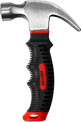 Dekton 8oz Stubby Claw Hammer - Durable Carbon Steel With Polished Finish| Comfortable Groove Cushion Handle| Magnetic Nail Starter| Fibre Glass Core For Shock Absorption| Lightweight| Strong Claw