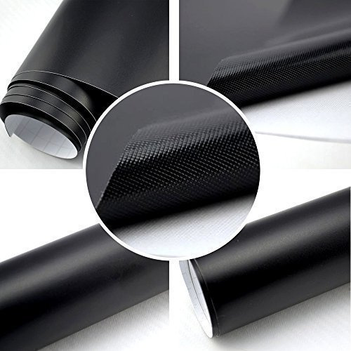 TipTopCarbon 6,57€/m² Autofolie Matt Schwarz 30m x 1,52m Auto Folie selbstklebend mit Luftkanälen 3D Flex