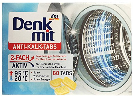 Denkmit Anti-Kalk Tabs, Anti Schmutz Formel für eine saubere Maschine (60 Tabs Packung)