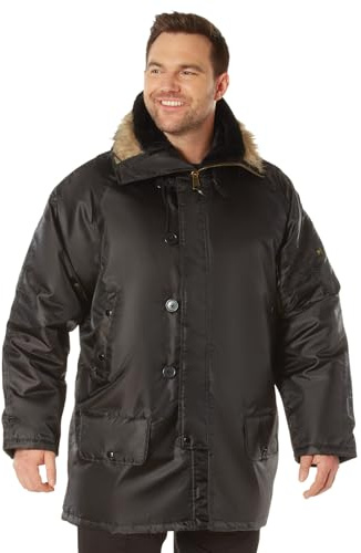 Rothco N-3B Parka – Comfortable and Warm Winter Coat – Water-Repellent – Snorkel Hood (US, Alpha, X-Large, Regular, Regular, Black)