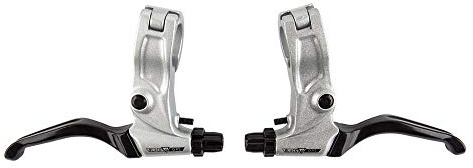 Black Ops BMX Bent Brake Levers, Pair, Silver/Black