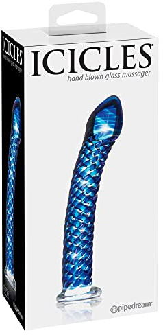 Icicles Godemiché No.29 en Verre Transparent Lila 19,7 cm