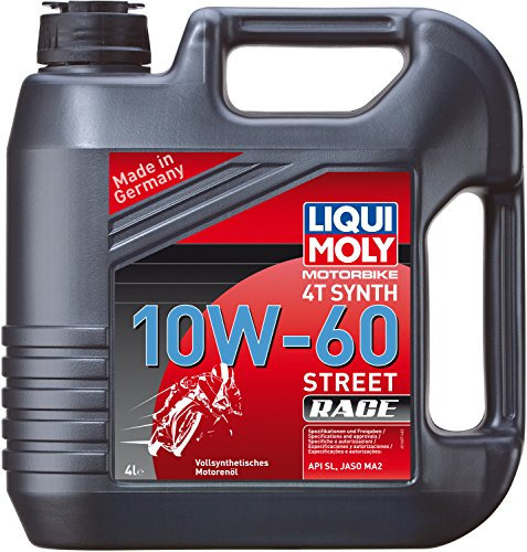 LIQUI MOLY Motorbike 4T Synth 10W-60 Street Race | 4 L | Motorrad 4-Takt-Öl | Art.-Nr.: 1687, Schwarz