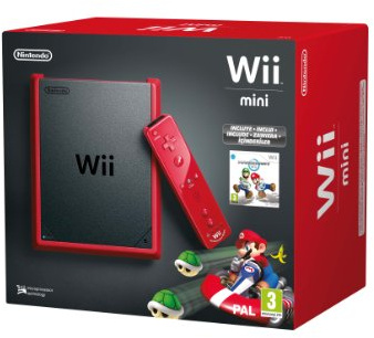 Nintendo Wii – Console Mini, couleur rouge + Mario Kart – édition limitée