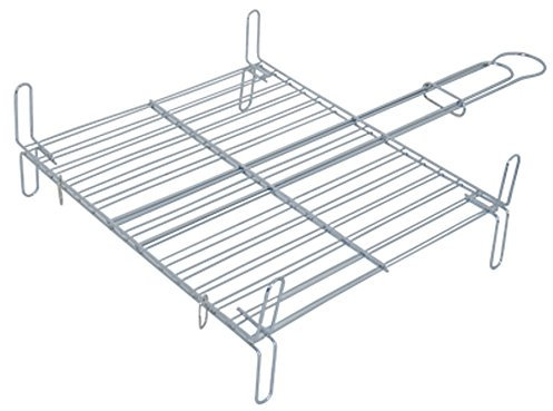 MSV 110371 - Griglia Rettangolare con Piedi, in Acciaio Cromato, 35 x 40 x 0,1 cm