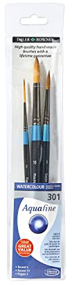 Daler Rowney Aquafine Série 301 - Set 3 pinceaux pour l'aquarelle