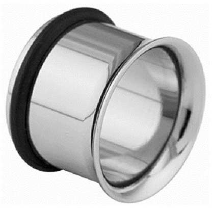 eeddoo Flesh Tunnel mit Gummi Silber Edelstahl 28 mm