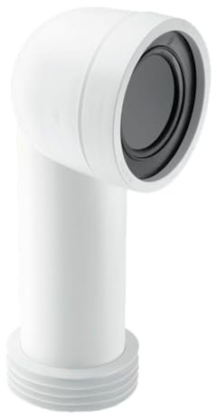 McAlpine CON8 90 Degree Bend Adjustable Length Rigid WC Connector, White
