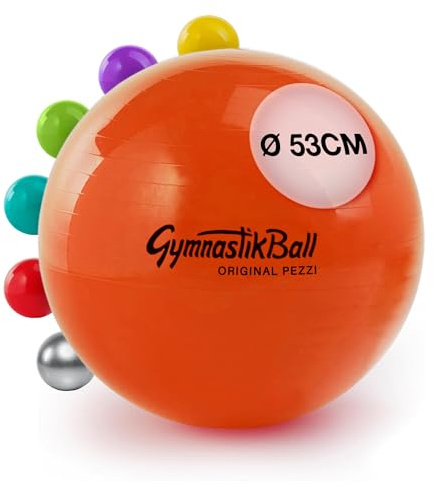 PEZZI Gymnastikball Standard Sitzball | Sitzball aus robustem PVC, belastbar bis 400 kg, für Therapie, Sport und Büro