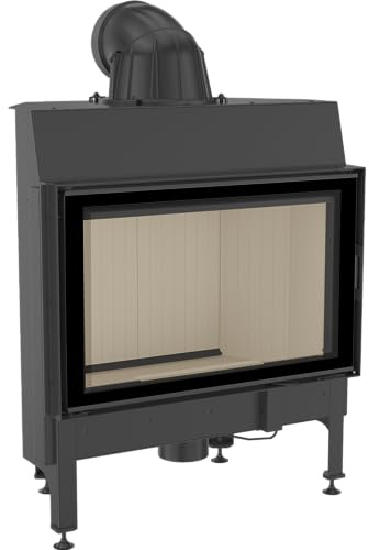 KRATKI Kamineinsatz aus Stahl Nadia 12kW Ø200 BImSchV 2 EEK A schwarz | Kamineinsatz aus Stahl, schwarz, 80% Wirkungsgrad, raumluftunabhängig, Ecodesign, Glasfront