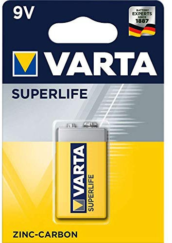 VARTA Superlife 10500122 - Batteria 9 Volt Block 6F22, capacità 350 mAh