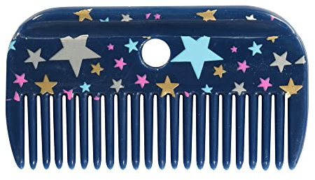 PFIFF 101754 Mähnenkamm Sternenzauber, Kamm für Pferdemähne, Blau mit Sternen Motiv